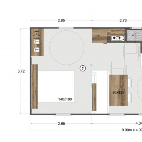 Mobile home 4 persons - Mobil-home PREMIUM - 33m² - 2 bedrooms + Air-conditioning (PMR accessible)