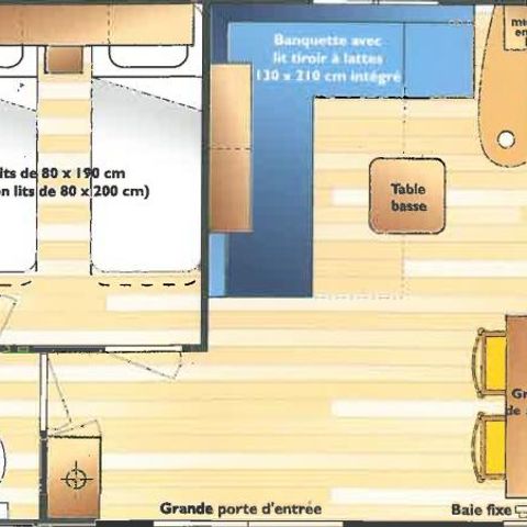 MOBILHEIM 5 Personen - Cottage Titania 2 Zimmer (Standardreihe)