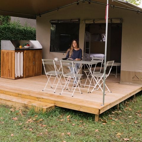 Tente en toile et en bois 2 personnes - Cottage Family Tent