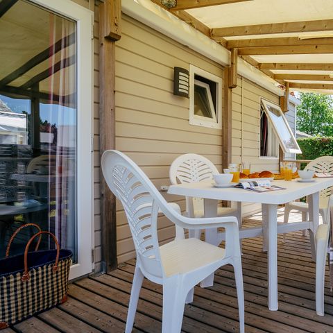 BUNGALOW 6 personnes - Comfort XL | 3 Ch. | 6 Pers. | Terrasse surélevée | Clim. | TV