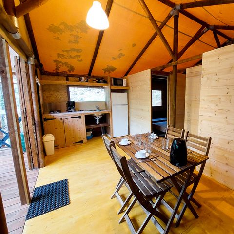 TENDA IN TELA E LEGNO 6 persone - Paillote su palafitte