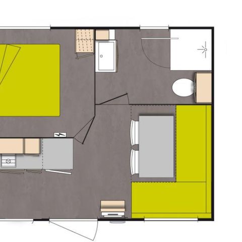 Stacaravan 2 personen - Stacaravan Confort Mervent - 1 slaapkamer
