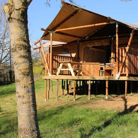 Tente en toile et en bois 5 personnes - Lodge Privilège Nature - 2 chambres