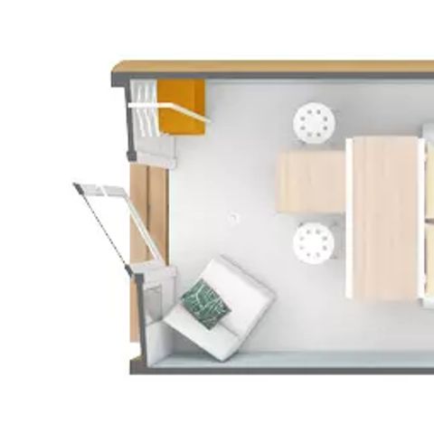 AUßERGEWÖHNLICHE UNTERKUNFT 2 Personen - Coco Wohnwagen 2 Zimmer 2 Personen Ohne Sanitär