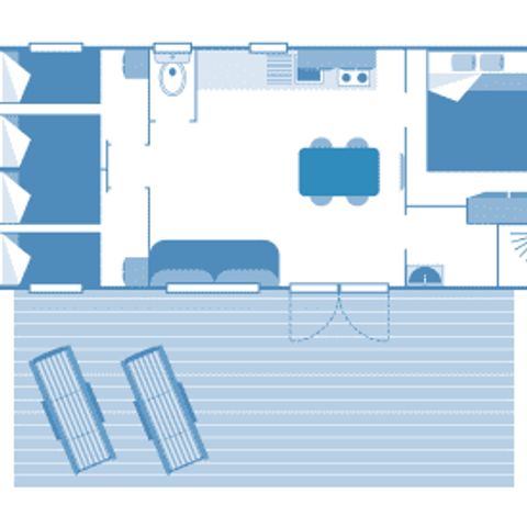 Mobilheim 6 Personen - Cottage Cigale 6p 3ch Premium