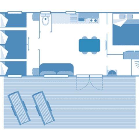 MOBILHOME 6 personnes - Cottage Cigale 6p 3ch Premium