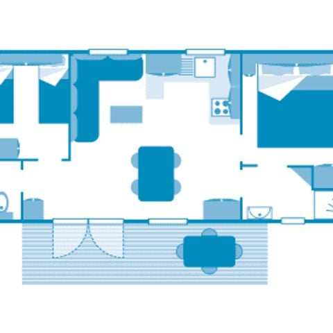 Stacaravan 5 personen - Cottage Esterel 4/5p 2bed Airconditioning **** (in het Frans)