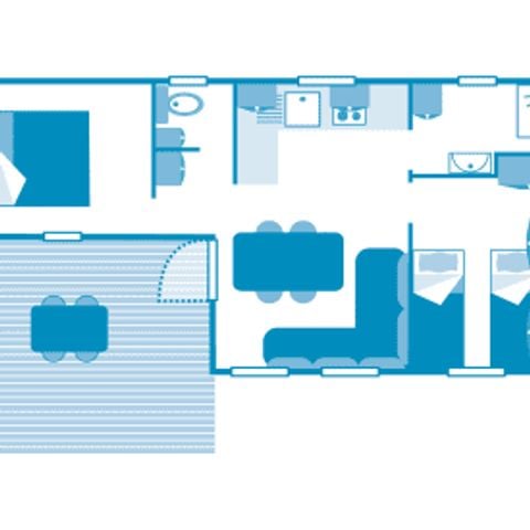 Mobilheim 5 Personen - Cottage 4/5p 2ch clim ***