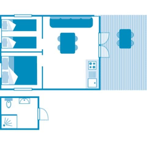 Lodge 4 personen - Lodge Pilotis 4p 2bed ** (in het Frans)