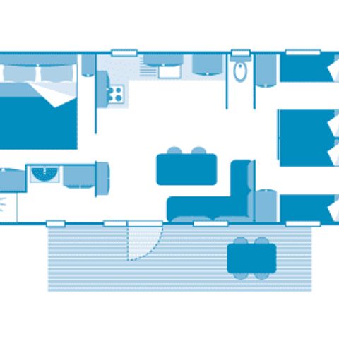Stacaravan 6 personen - Huisje 6p 3ch ***