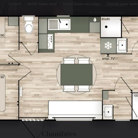 Mobilheim 6 Personen - Prestige - 3 Schlafzimmer