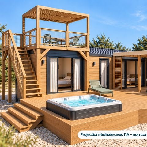 Stacaravan 10 personen - Prestige Plus-suite met jacuzzi - 5 slaapkamers