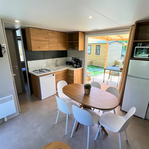 Stacaravan 6 personen - Prestige Plus 3 kamers 33m² - Tuinzijde