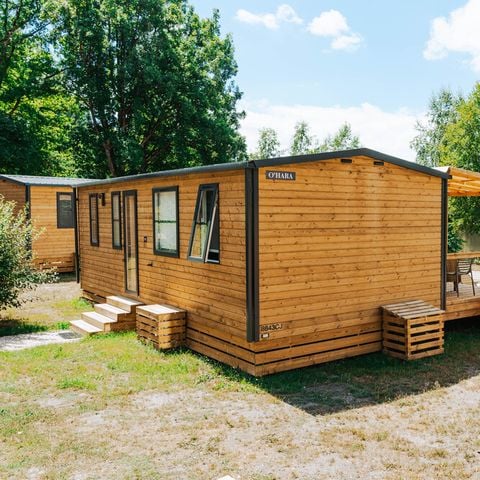 Mobilheim 6 Personen - Prestige Plus 3 Schlafzimmer - 2 Badezimmer 40m² - Gartenseite
