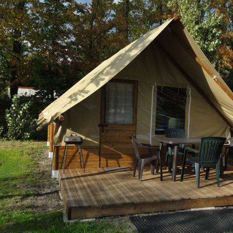 TENDA IN TELA E LEGNO 4 persone - Tenda Lodge insolita senza servizi igienici 2 camere da letto 25m²
