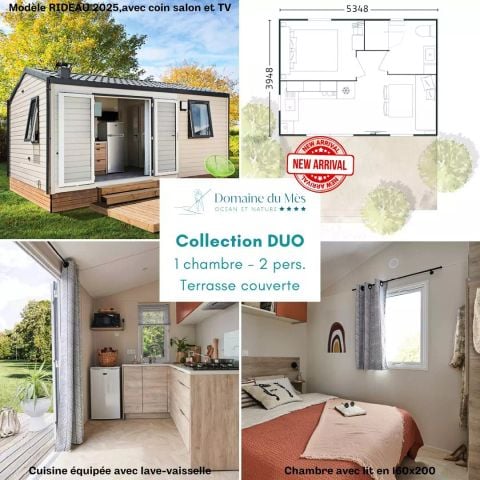 MOBILHOME 2 personnes - Mobil-Home DUO 2 Pièces 2 Personnes + TV