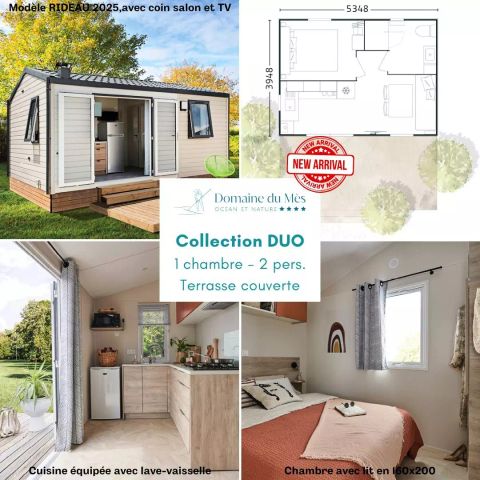 Stacaravan 2 personen - Stacaravan DUO 2 Kamers 2 Personen + TV