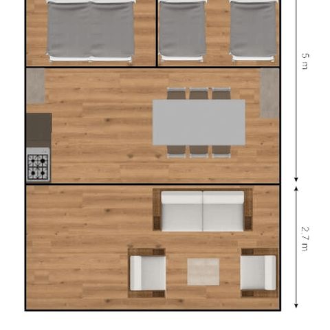 CANVAS AND WOOD TENT 6 people - Safari tents without sanitary facilities 6 people