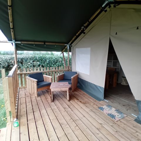 Safarizelt 4 Personen - Woody 25 Comfort Safari Lodge Zelt Badezimmer - 2 Schlafzimmer
