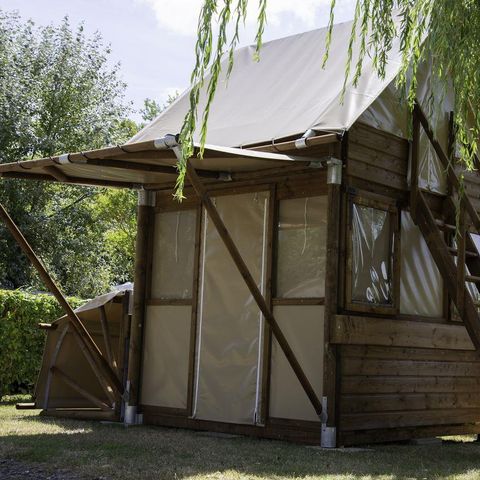 Canvas and wooden tent 2 persons - Bivouac tent (cyclists only)