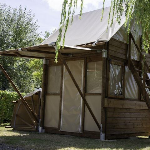 Tente en toile et en bois 2 personnes - Tente bivouac (cyclistes uniquement)
