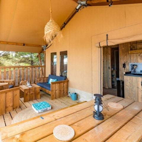 TIENDA DE LONA Y MADERA 4 personas - Tienda Lodge, 4 plazas, PMR