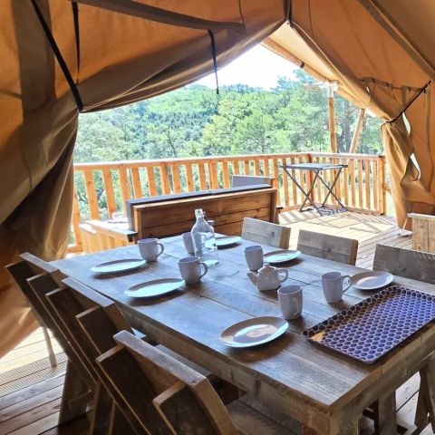 Canvas and wooden tent 5 persons - Lodge Tent 3 Rooms