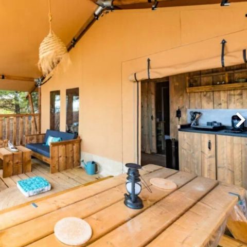 TENDA IN TELA E LEGNO 5 persone - Tenda Lodge 3 camere