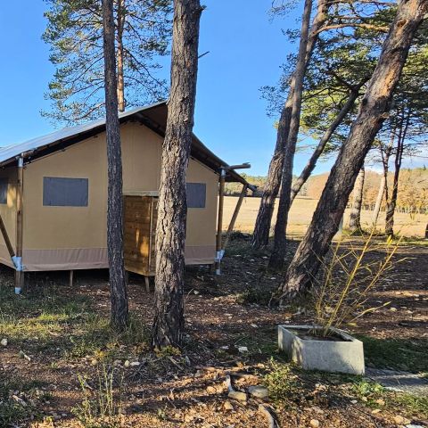 Canvas and wooden tent 4 persons - Tent Lodge 3 Rooms 4 People PRM