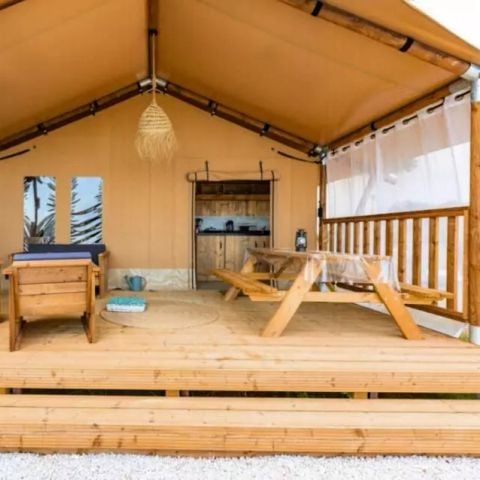 CANVAS AND WOOD TENT 4 people - Tent Lodge 3 Rooms 4 People PRM