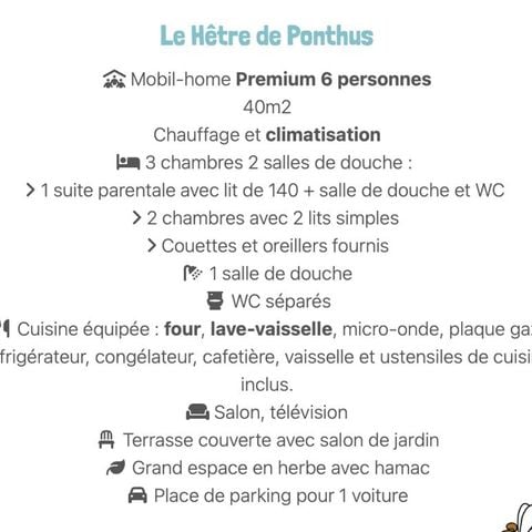 Mobilheim 6 Personen - Premium 6 Personen - Le Hêtre de Ponthus