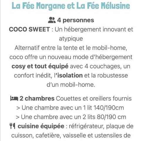TENTE 4 personnes - Coco-sweet - La fée Morgane