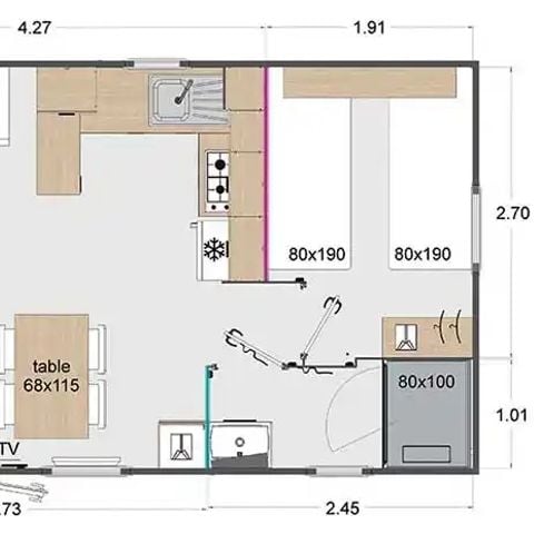 ALBERGUE 4 personas - Lodge XL 2 dormitorios con lavavajillas