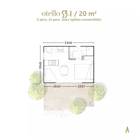 BUNGALOW 2 personnes - Otello 2 Pièces 2 Personnes Climatisé + TV