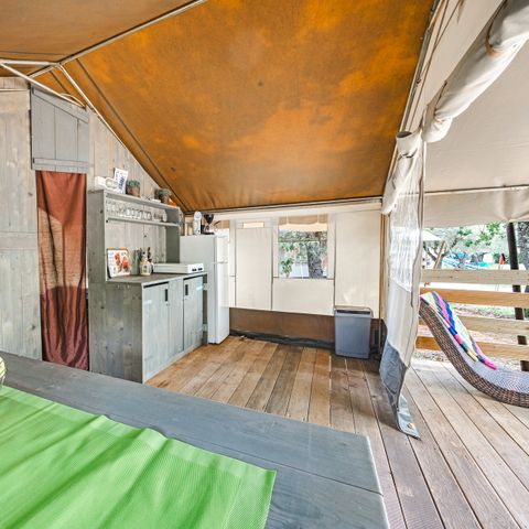 Tente en toile et en bois 5 personnes - Naturist Solaris - Tente Safari de luxe