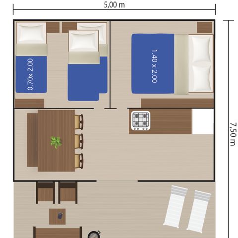 TENTE TOILE ET BOIS 5 personnes - Naturist Solaris - Tente Safari de luxe