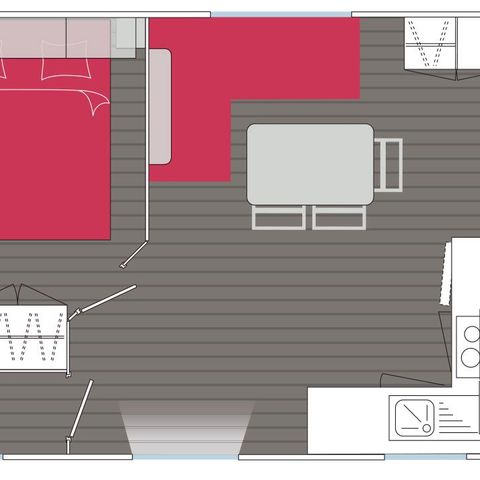 Mobilhome 5 personas - COSY 2 habitaciones (TV - terraza 12m² - superficie 28m²)