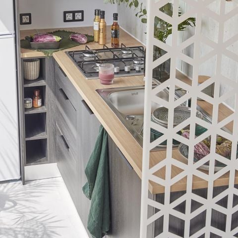 Mobile home 6 persons - LUXURY 3 bedrooms (air conditioning - dishwasher - TV - covered terrace 17m² - surface area 34m²)