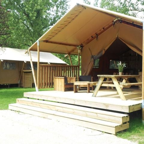 Canvas and wooden tent 6 persons - Lodge tent