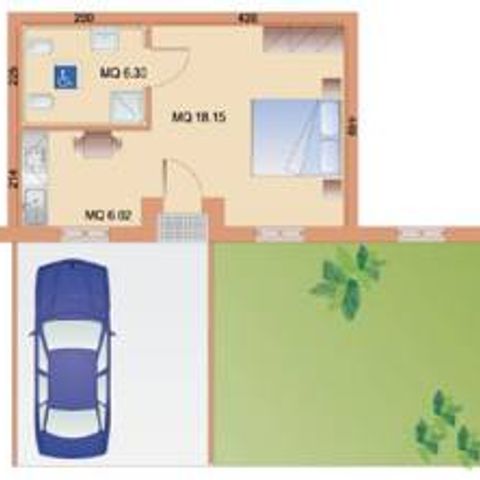 Bungalow 2 Personen - PMR - Haustiere erlaubt