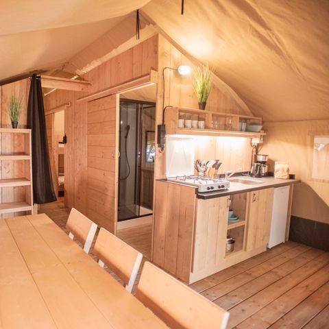 Canvas and wooden tent 4 persons - Safari Tent I 4 persons I Private bathroom