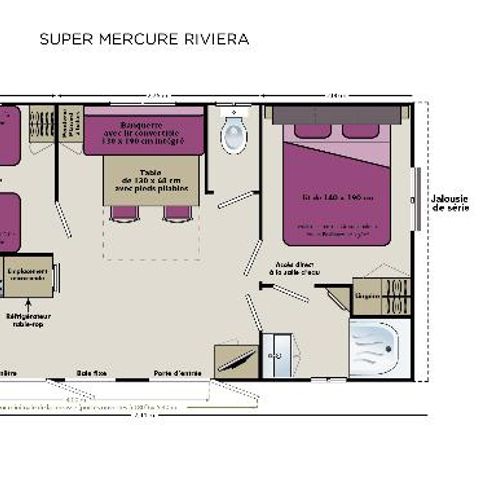 MOBILE HOME 4 people - 2 bedrooms Riviera 27.5m² + air conditioning