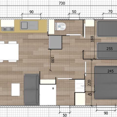 Mobile home 4 persons - Mobilhome premium AVEC VUE et climatisation 2 chambres 4 personnes