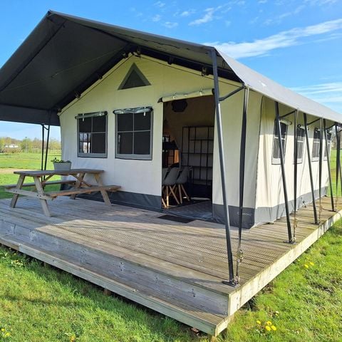 Tente en toile et en bois 5 personnes - Tente de glamping pour 5 personnes