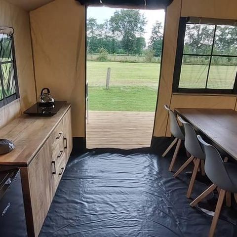 Tente en toile et en bois 5 personnes - Tente de glamping pour 5 personnes
