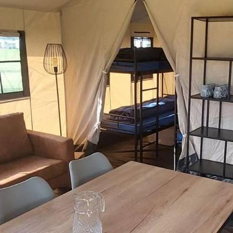 Tente en toile et en bois 5 personnes - Tente de glamping pour 5 personnes