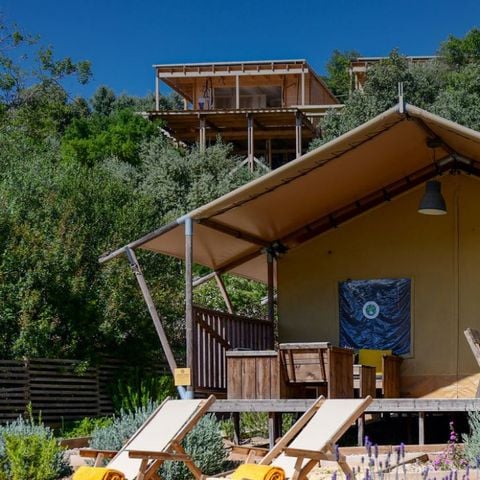 Tente en toile et en bois 2 personnes - Lodge Family