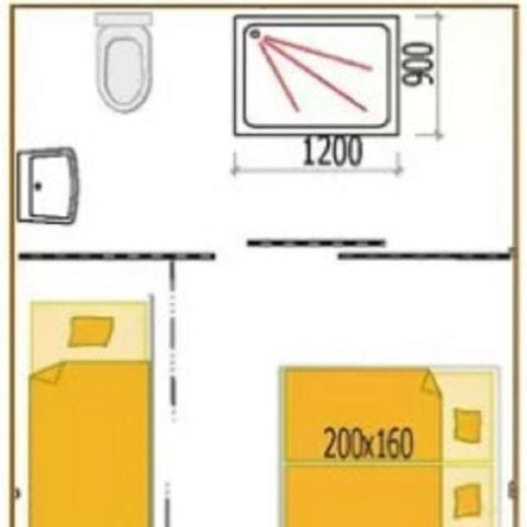 Tente 3 personnes - Lodge Chêne - PMR - 1 chambre