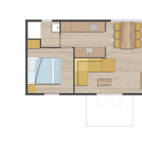 Bungalow 18 Personen - Familienplatz 18 (3x Charlies Dünenhaus)