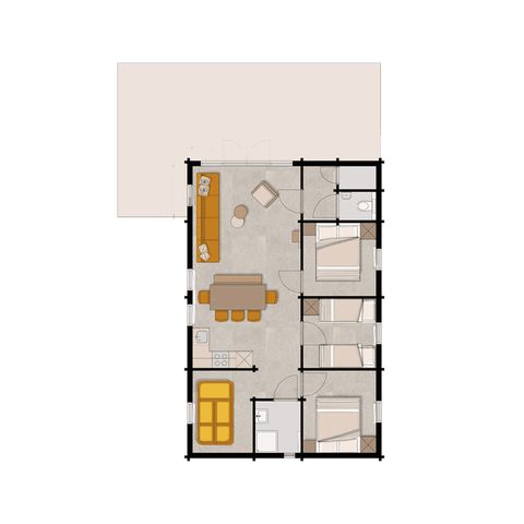 LODGE 6 persone - Woezel & Pip - Con sala giochi
